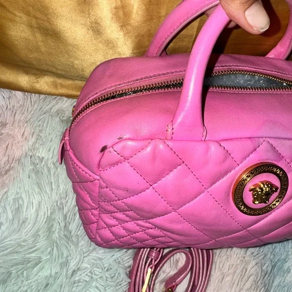 Versace Pink Quilted Women's Handbag - Picture 11 of 17